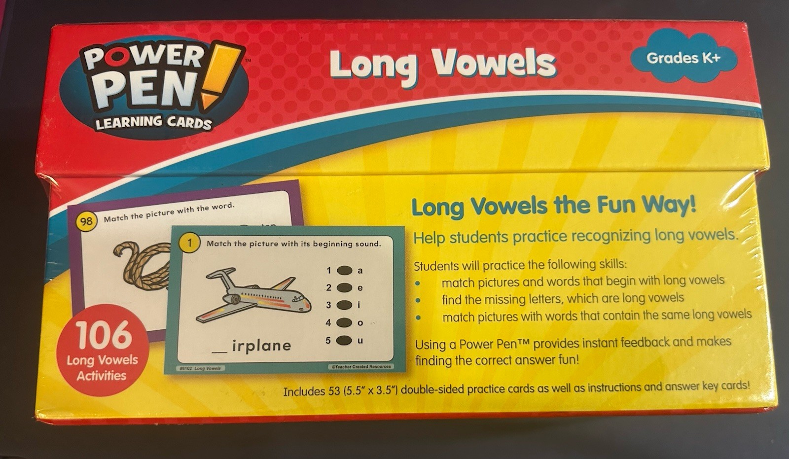 Teacher Created Resources Power Pen Learning Cards: Long Vowels – Brand New