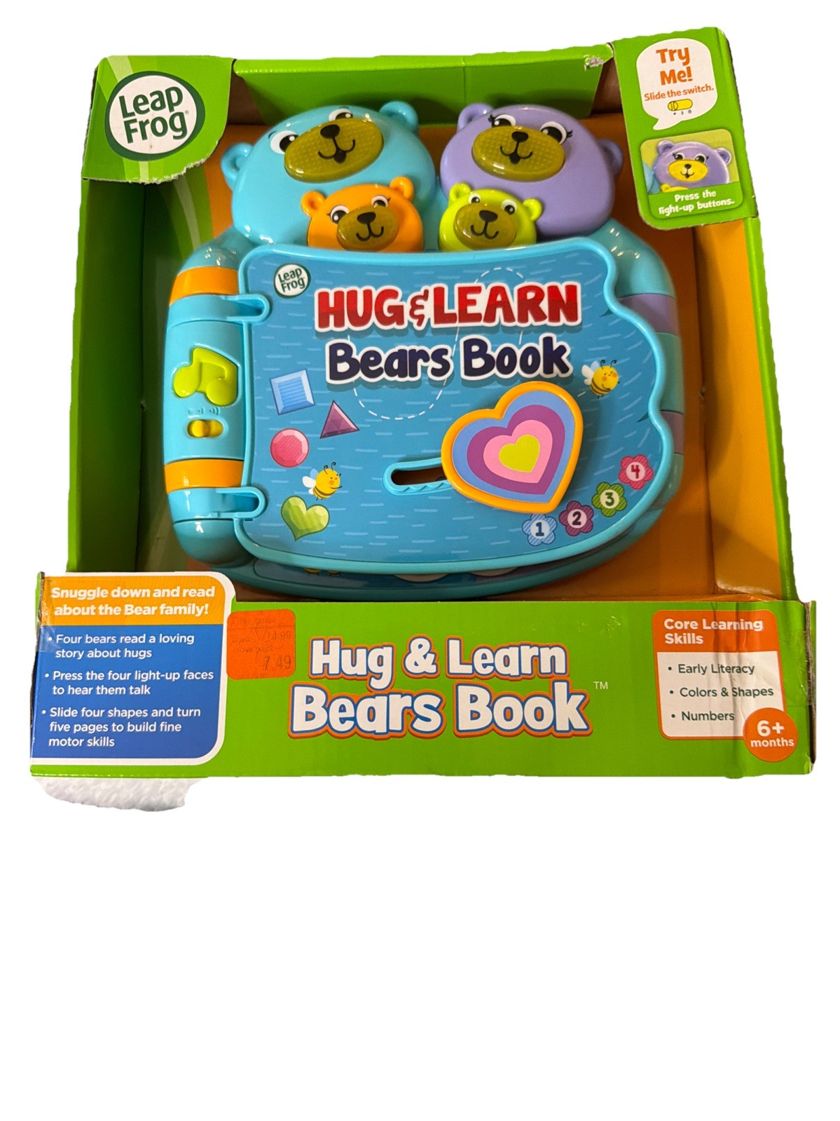 Leap Frog Hug & Learn Bears BOOK Electronic Activity Book NIB New 6 Months +