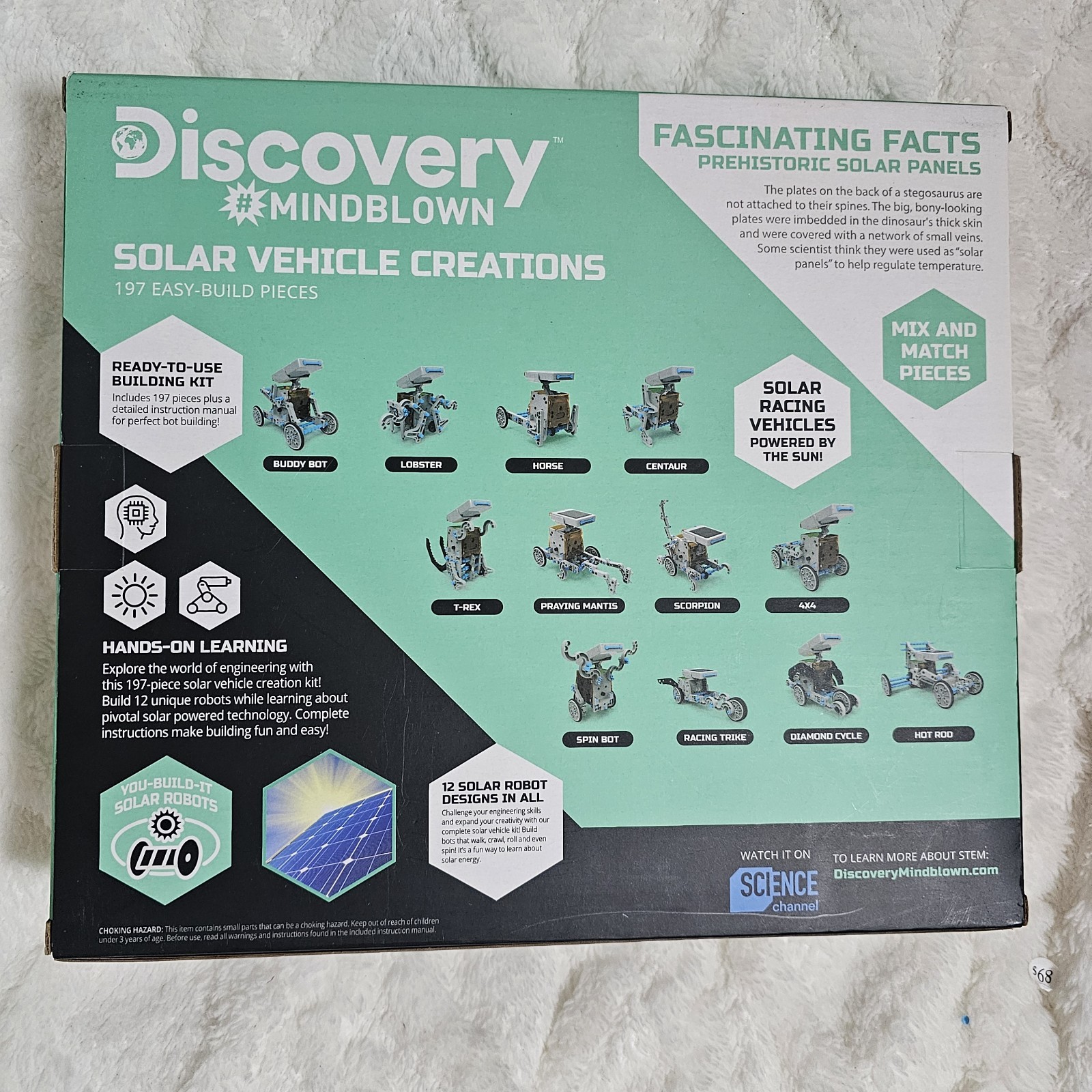 Discovery Mindblown Solar Vehicle Creations STEM Kit 197 Pieces Robots NEW