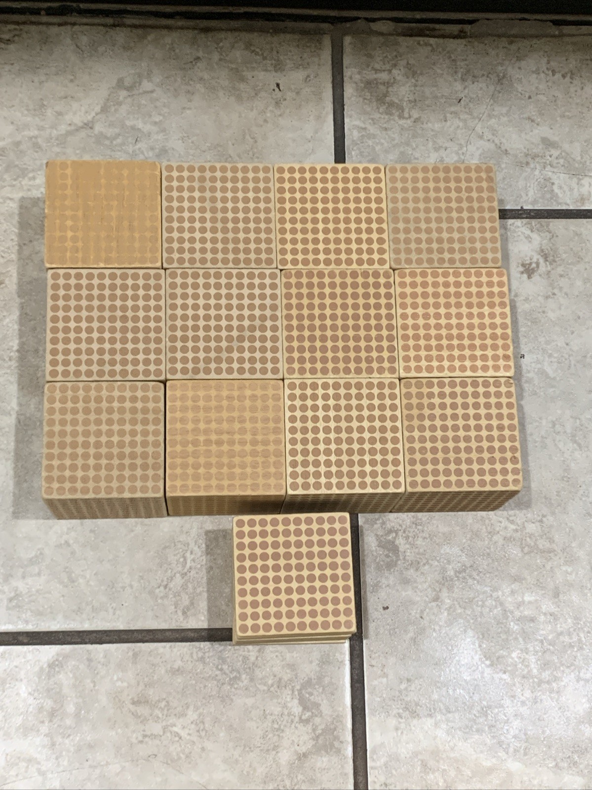 12 Montessori Wood Number Building 1000 Blocks And Seven 100 Blocks