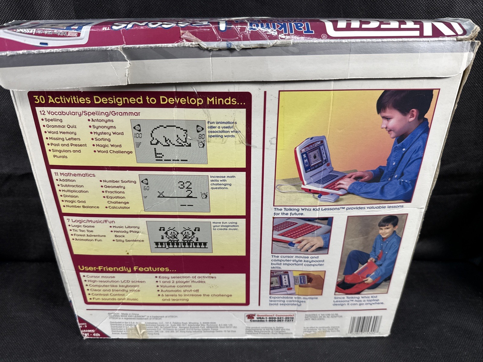 Vintage 1990 Vtech Talking Whiz Kid Learning Toy W/ Manual & Original Box Works