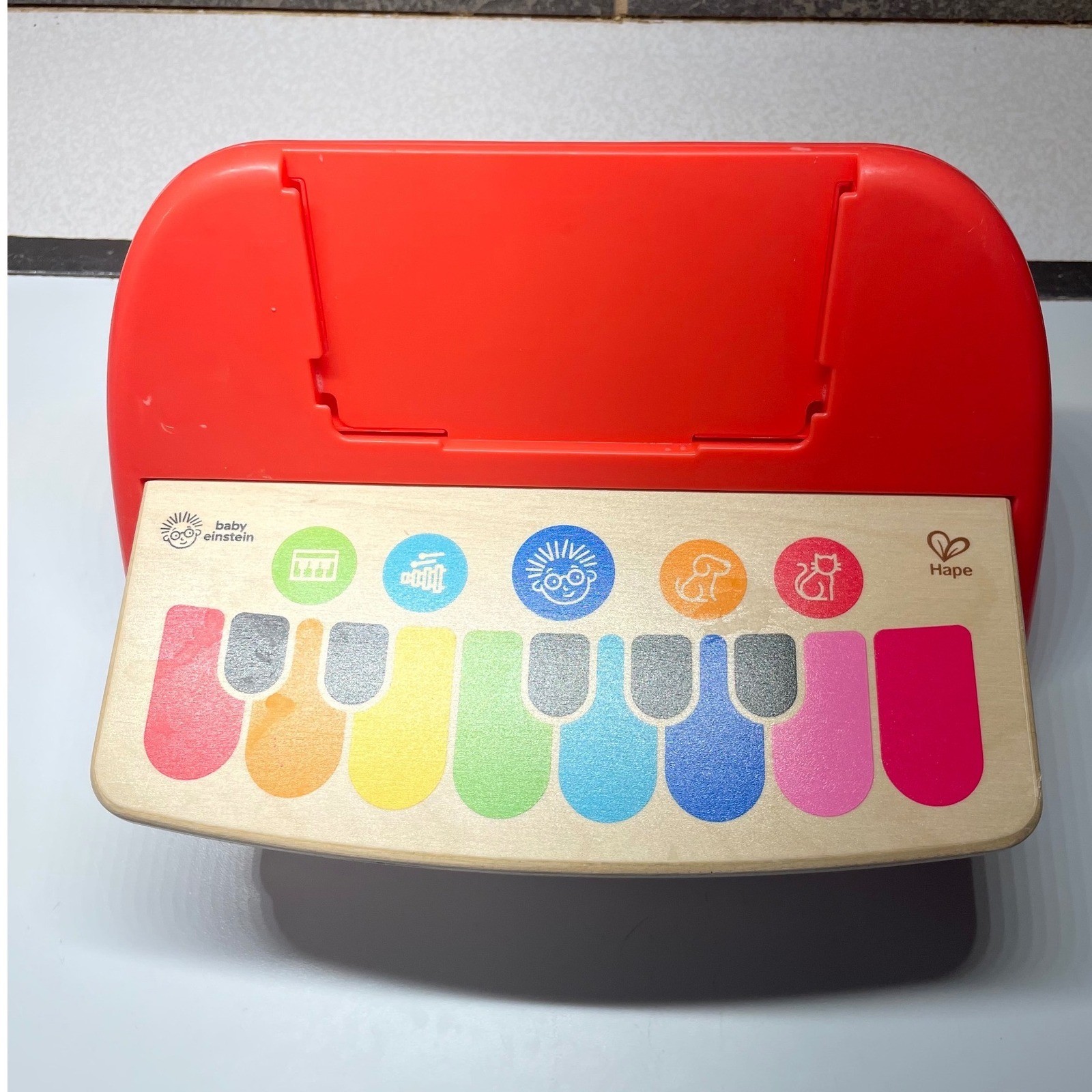 Baby Einstein Hape Magic Touch Piano Wooden Musical Toy Red/Pink