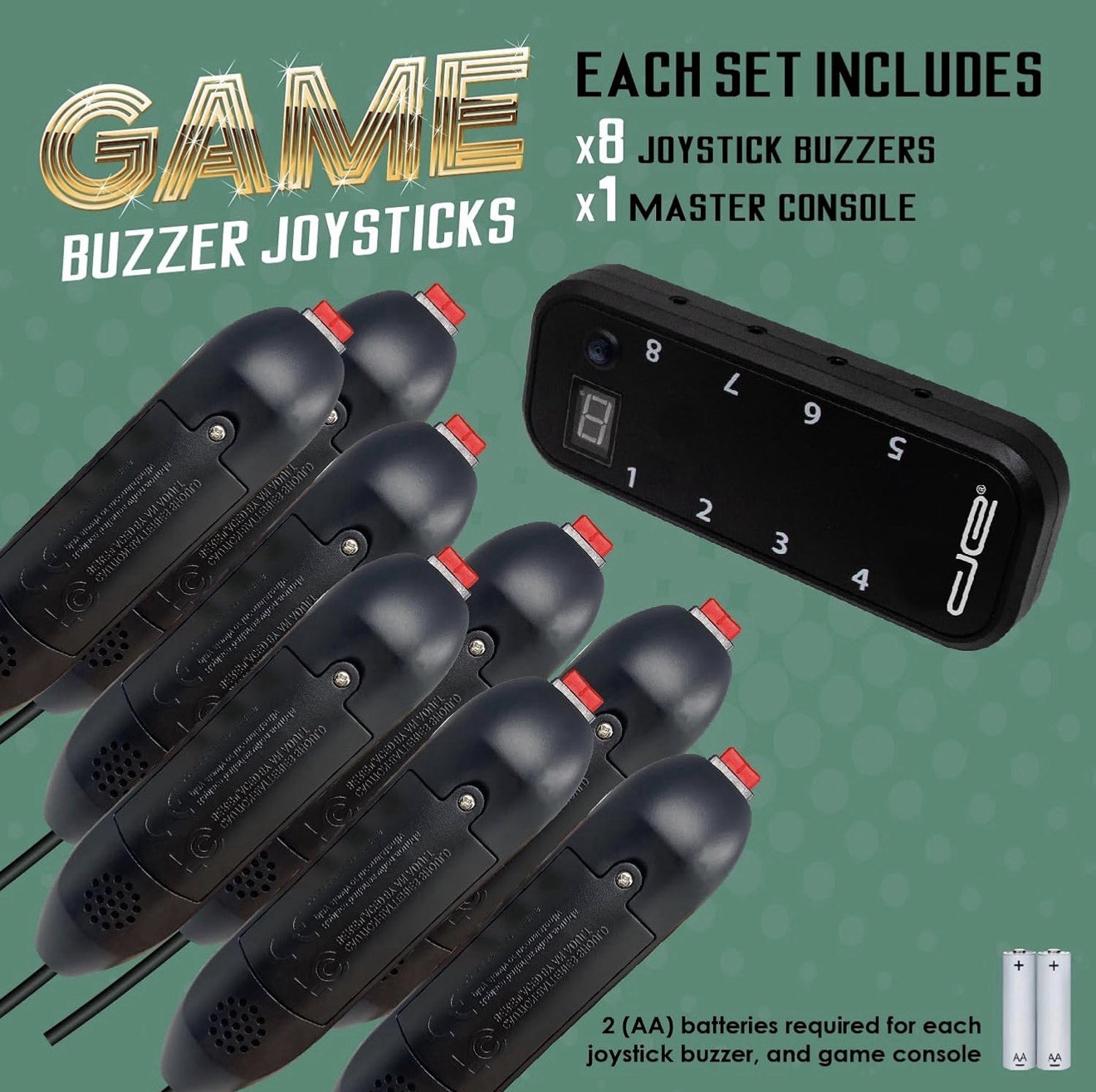 8 Player Game Show Buzzer System Wired Console Trivia Classroom Set Family Feud