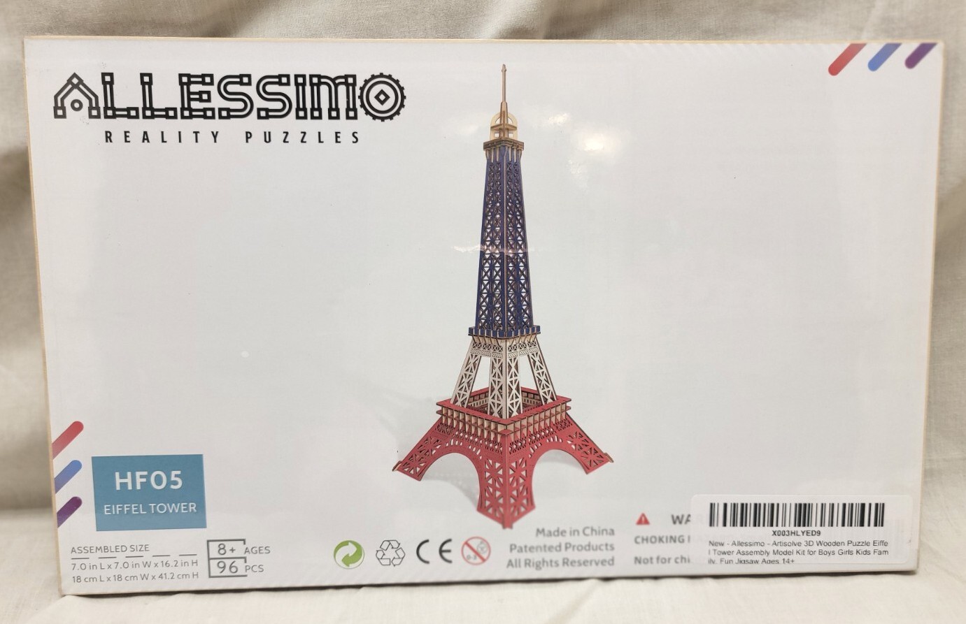 Allessimo Reality Puzzle HF05 Eiffel Tower 3D Puzzle Wood NEW **FREE SHIPPING**