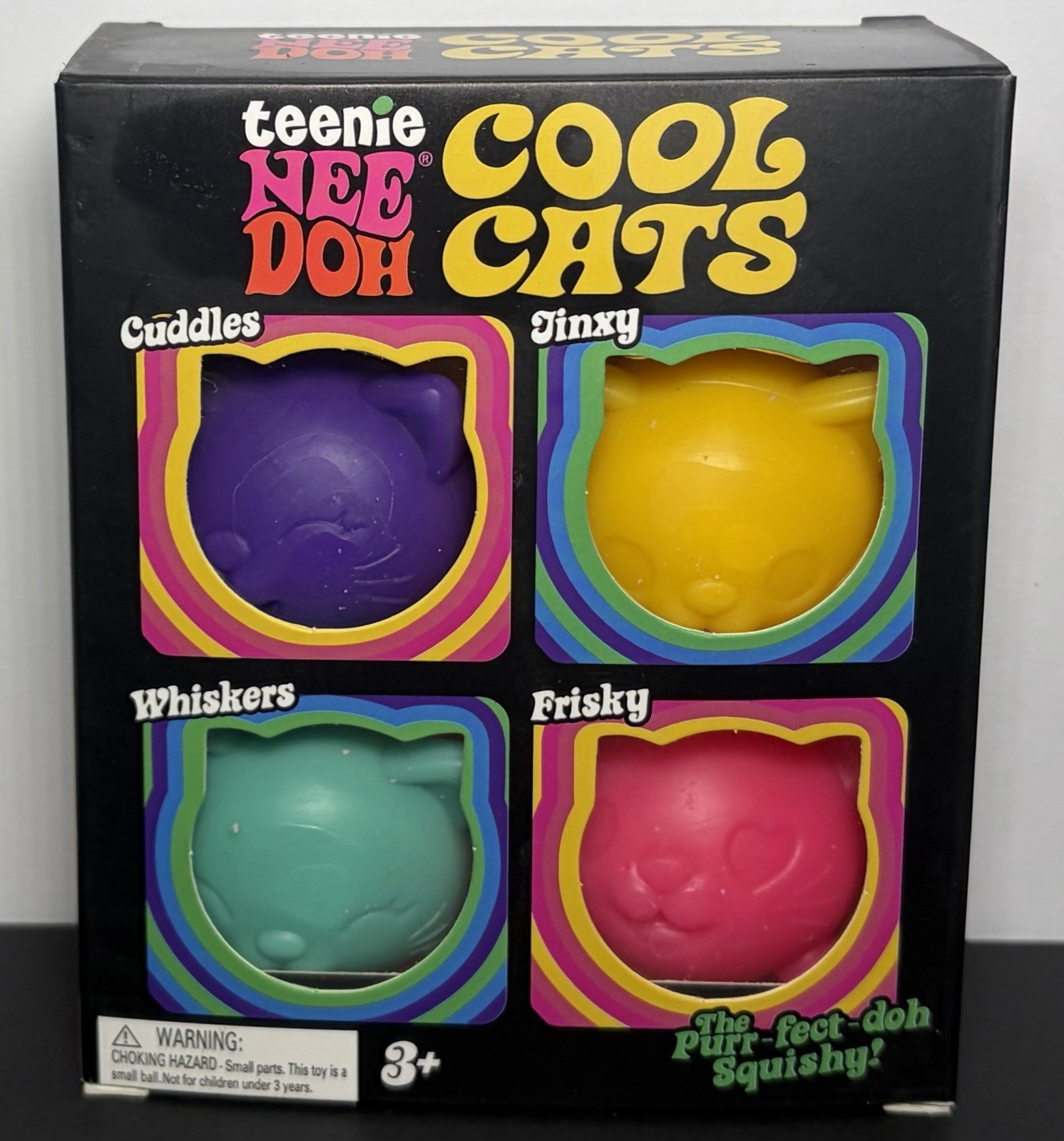Schylling NeeDoh Teenie Cool Cats 4-Pack Kittens Stress Fidget Sensory Toy – New