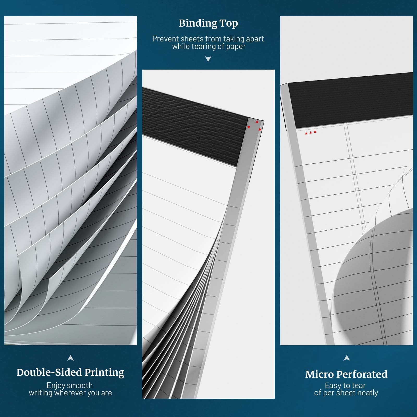 White Legal Pads 8.5 x 11 Notepads, 12 Pack Writing Paper Note Pads 8.5×11, M…