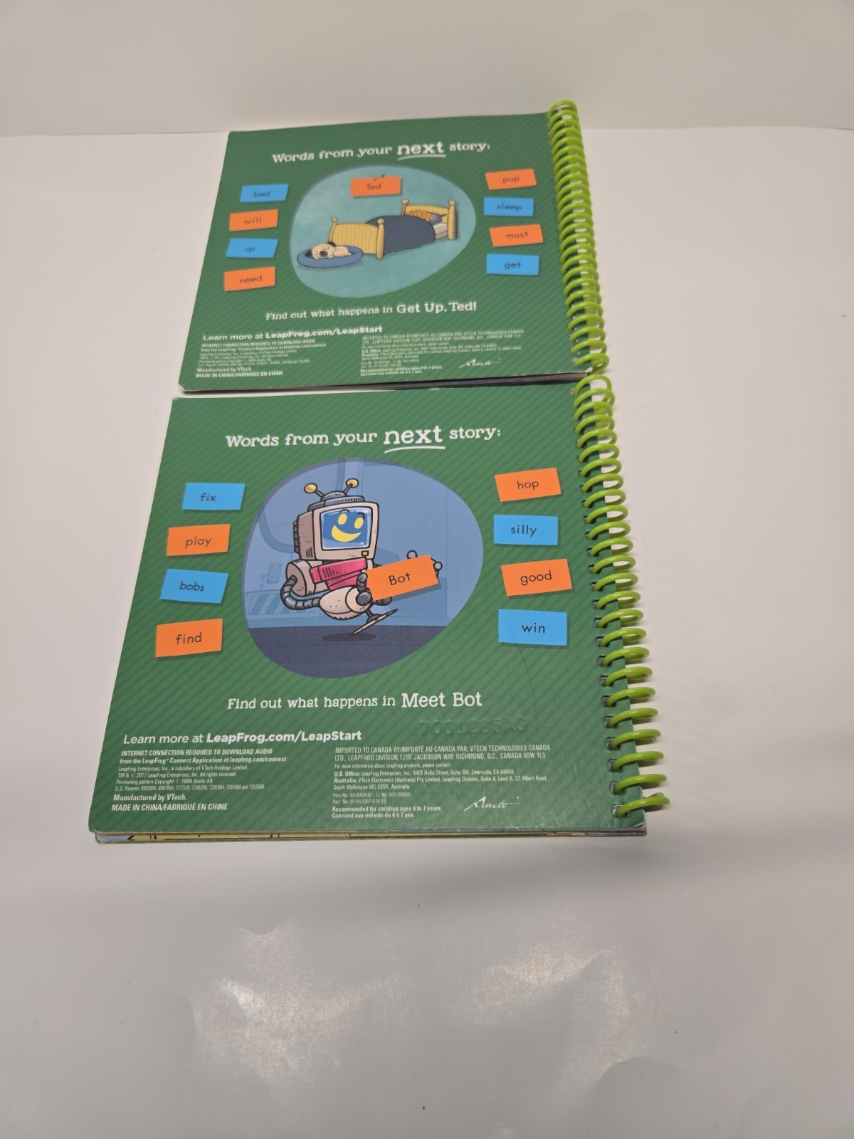 Lot Of Twelve (12) Leap Frog Learn To Read Sprial Books Use