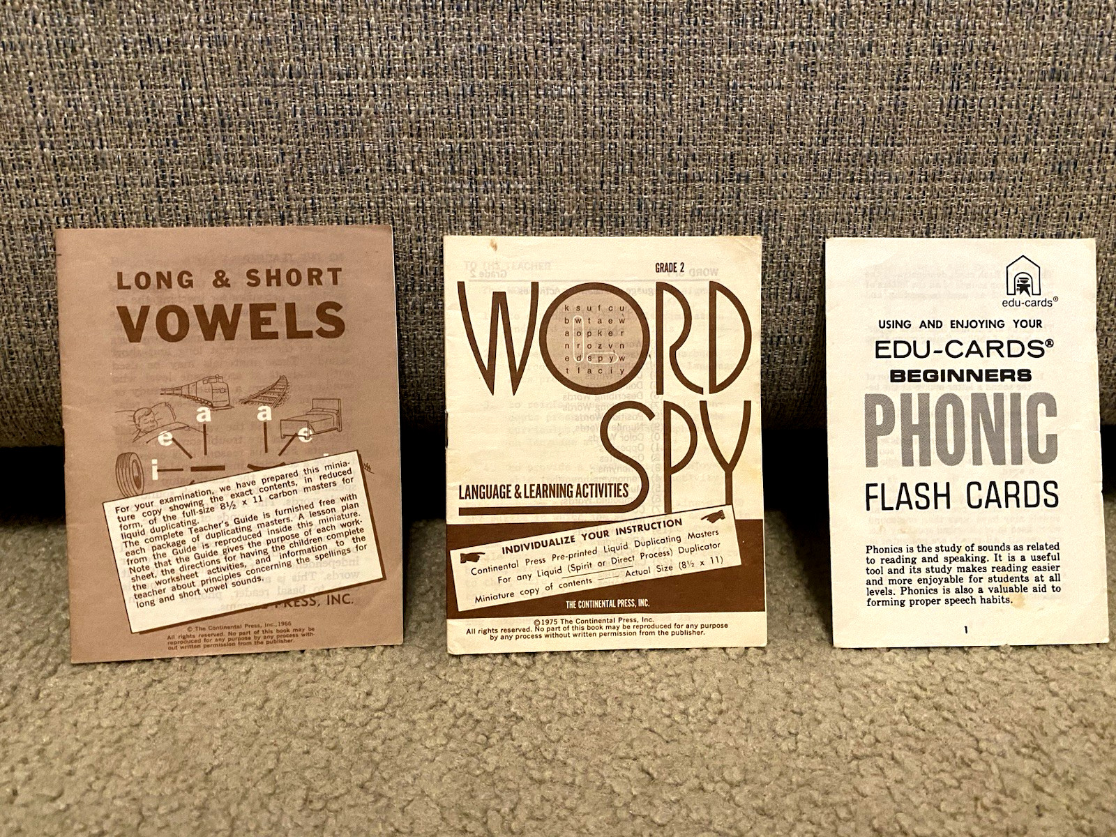 VINTAGE 1976 BEGINNERS PHONIC FLASH CARDS LEARNING ENGLISH GRADE 1-3 FLASHCARDS