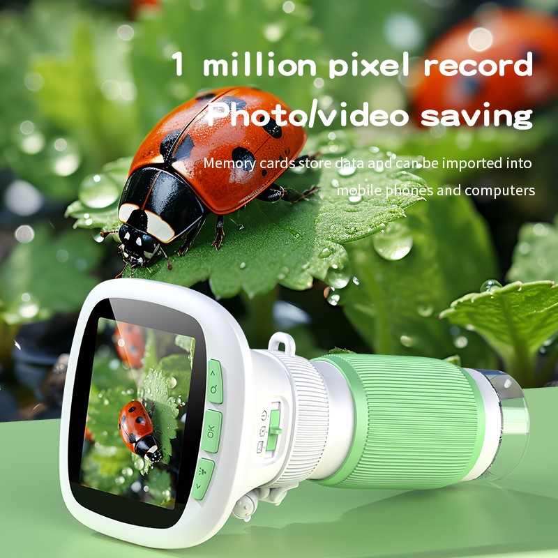 Portable Children Digital Microscope 1MP Rechargeable TypeC Science Learning Toy