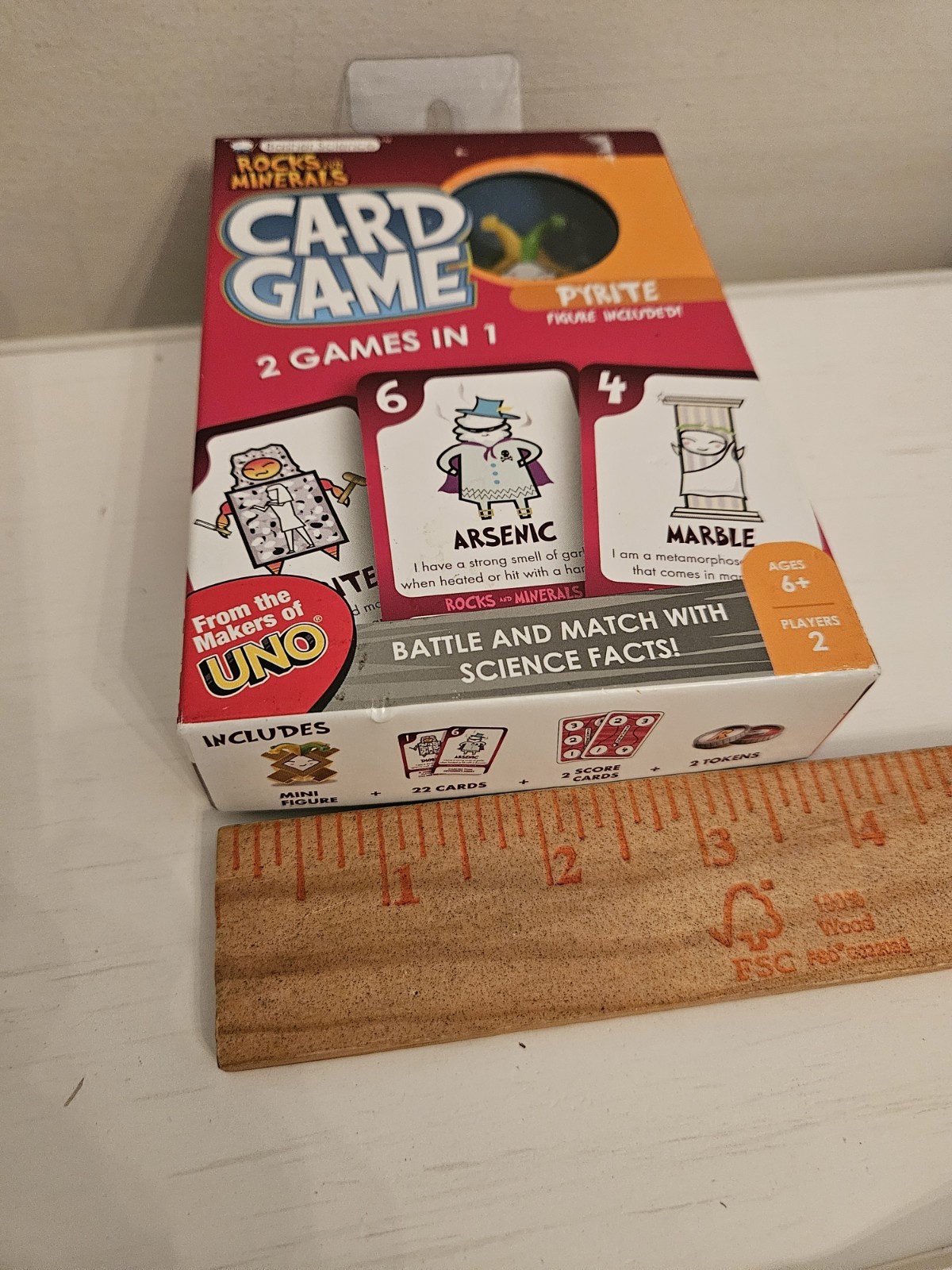 Mattel Basher Science Rocks and Minerals Card Game with Pyrite Figure NEW Sealed