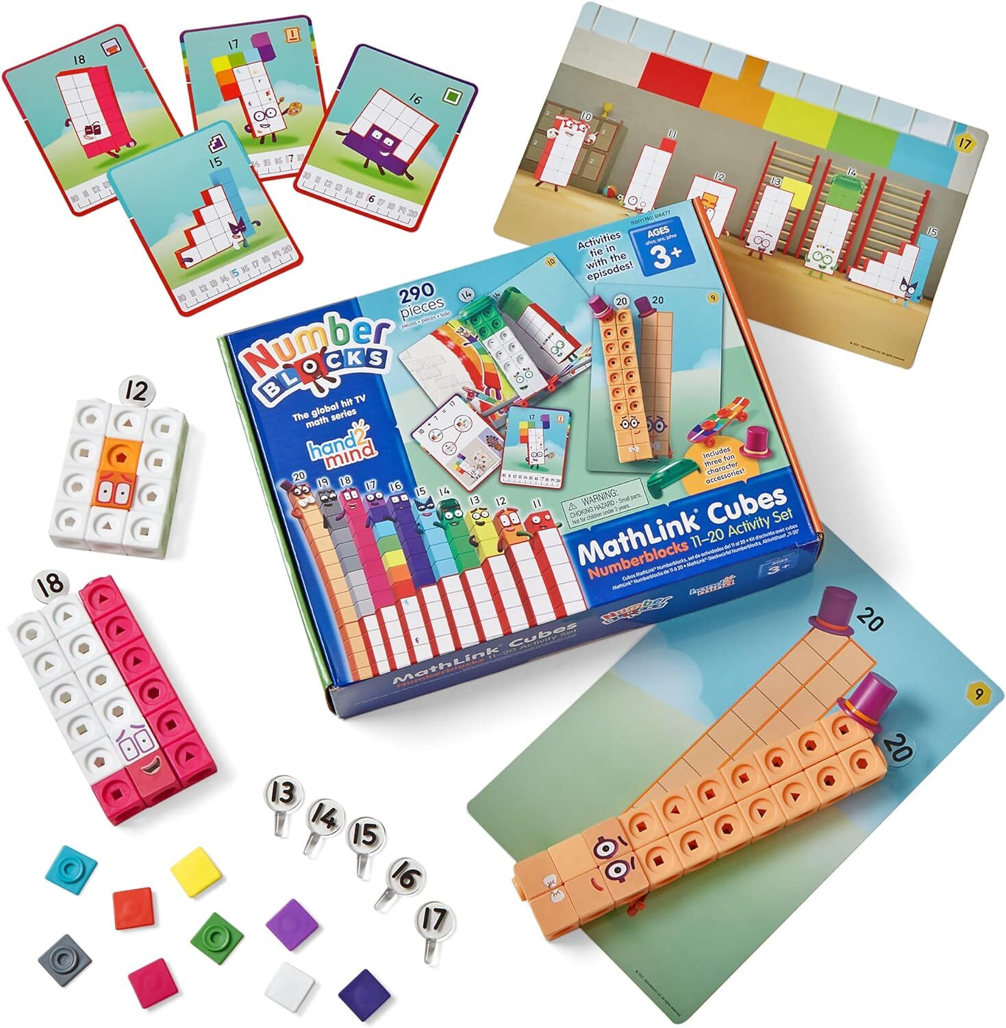 Mathlink Cubes Numberblocks 11-20 Activity Set, 30 Preschool Learning