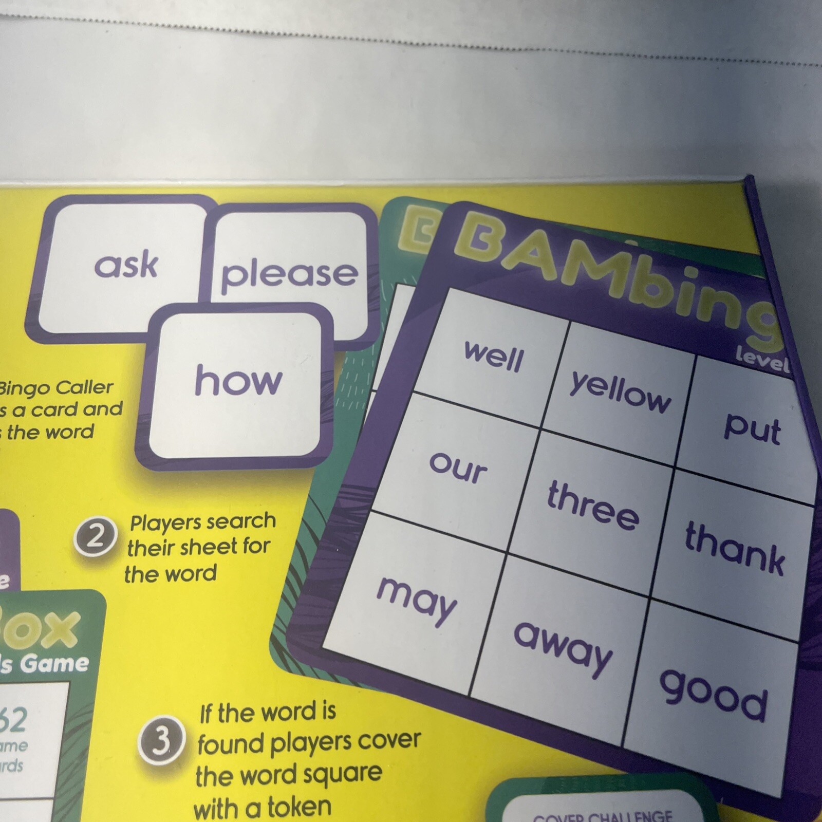 BAM Bingo Sight Words Game, Ages 5+, 2+ Players 108 Vocabulary Words Sealed