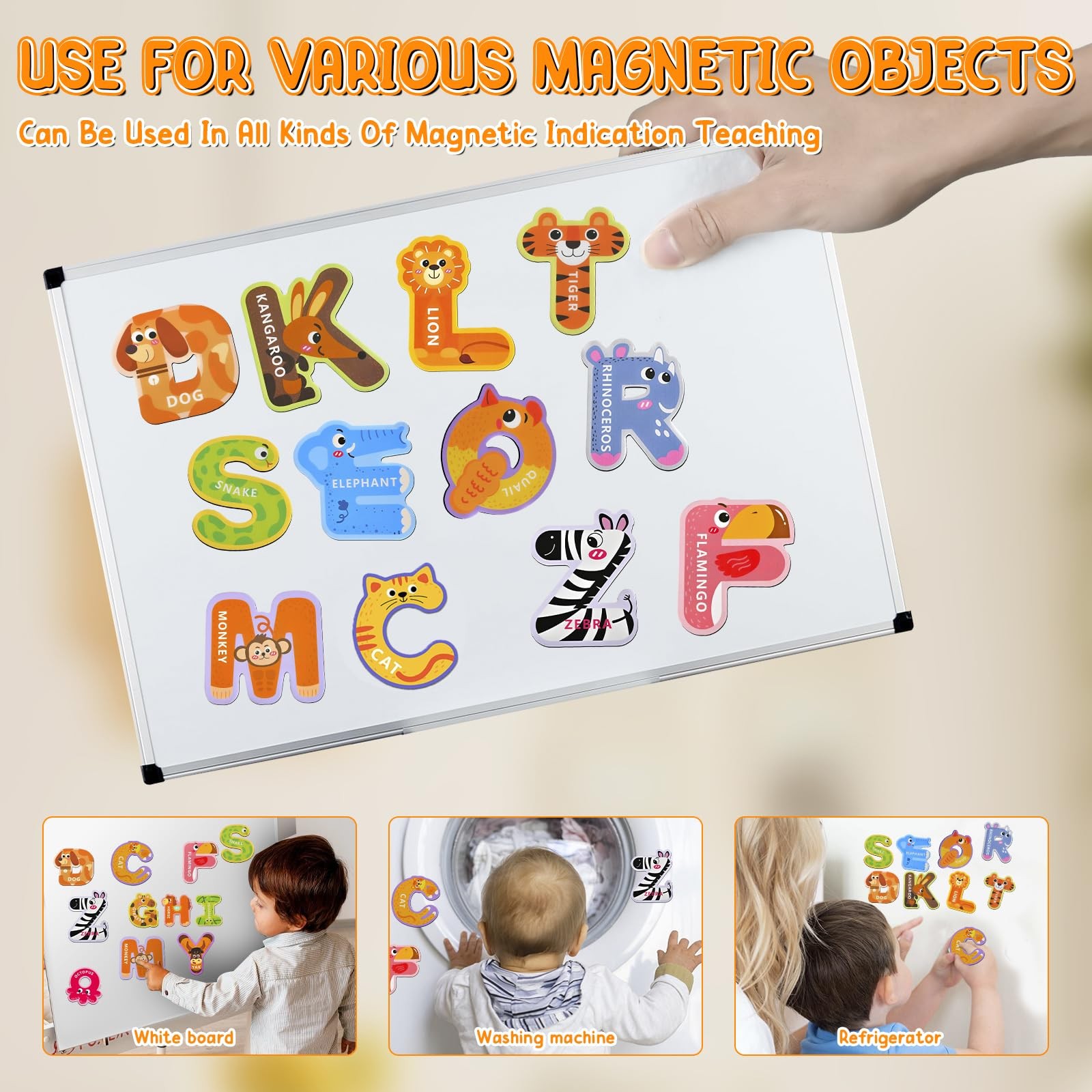 Fridge Magnets for Toddlers 1-3, Alphabet Magnets, Large, Uppercase Letter