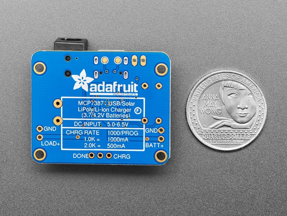 [ Adafruit ADA-390 ] USB / DC / Solar Lithium Ion/Polymer charger – Rev C