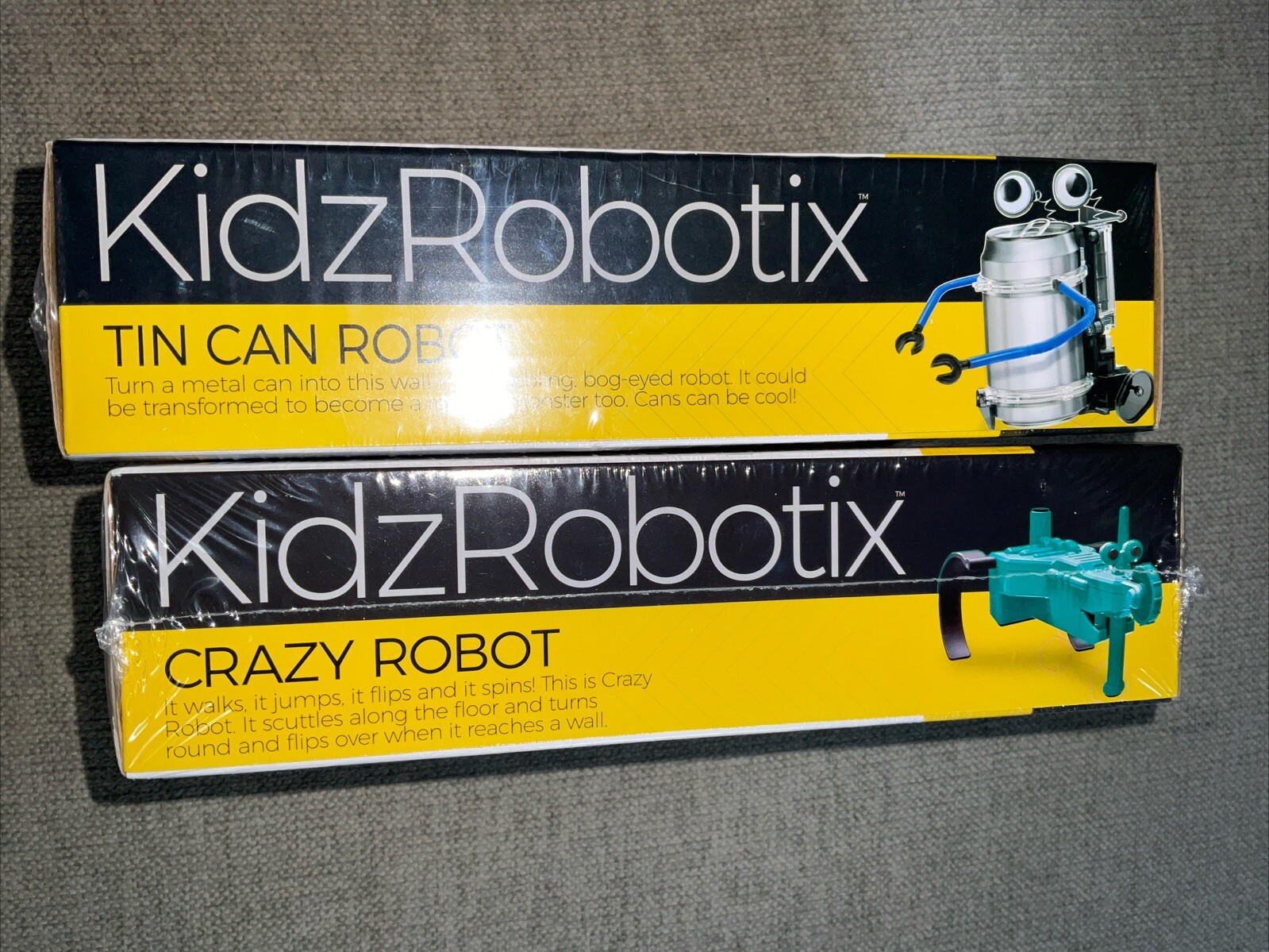 KidzRobotix Crazy Robot & Tin Can Robot Lot Of 2 NIB Ages 8+