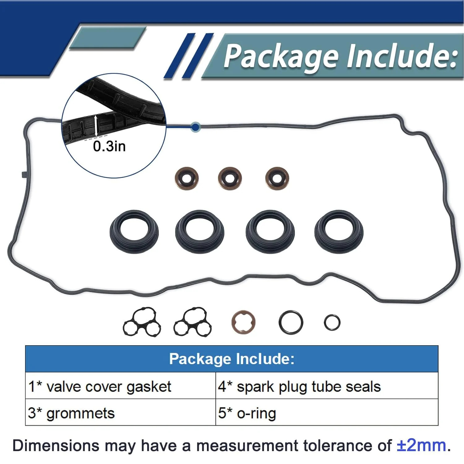 Valve Cover Gasket Compatible with Toyota 2.5L Camry RAV4 Avalon, 2.7L Highlande