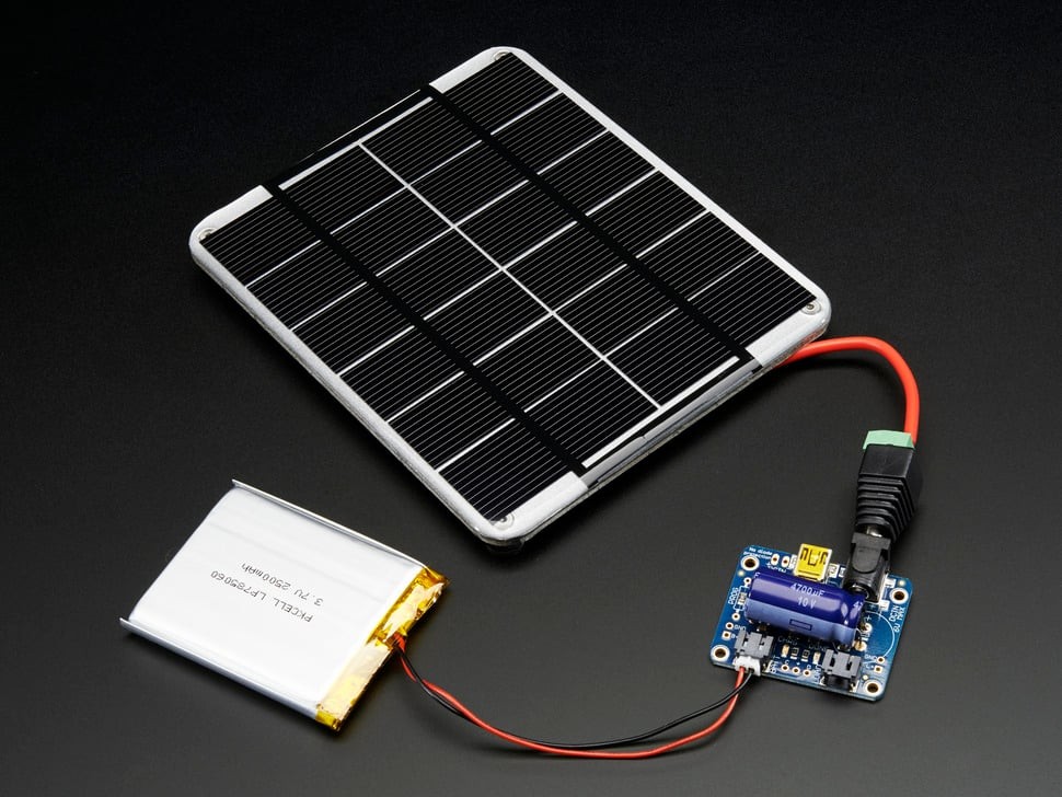 [ Adafruit ADA-390 ] USB / DC / Solar Lithium Ion/Polymer charger – Rev C