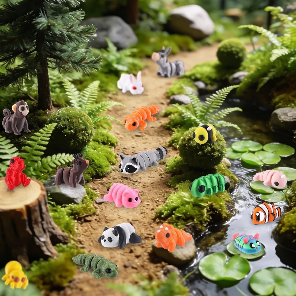 50Pcs Mini 3D Printed Animals for Kids Little 3D Printed Figurines for Party …