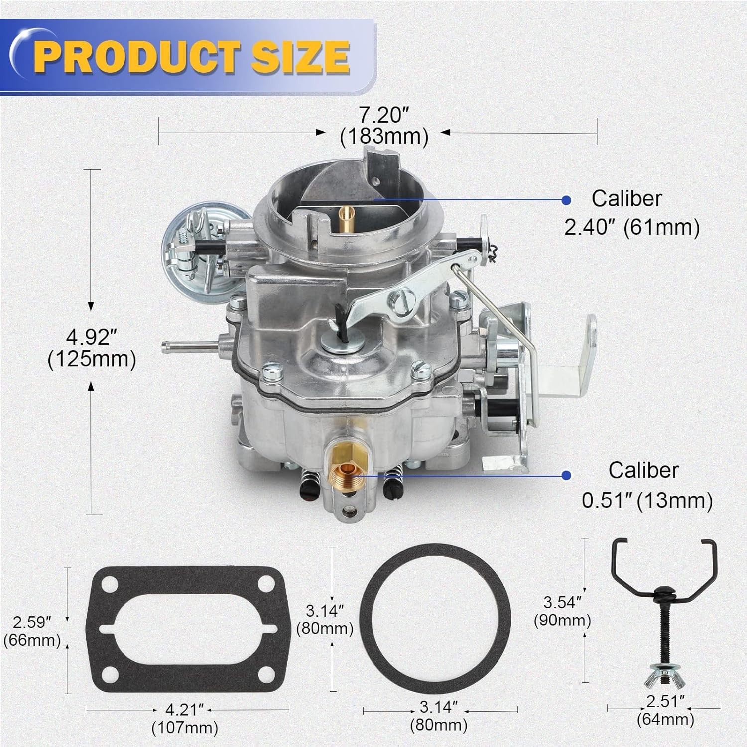 2 Barrel Carburetor with Gaskets for Plymouth models & 1966-1973 Dodge Chrysl…