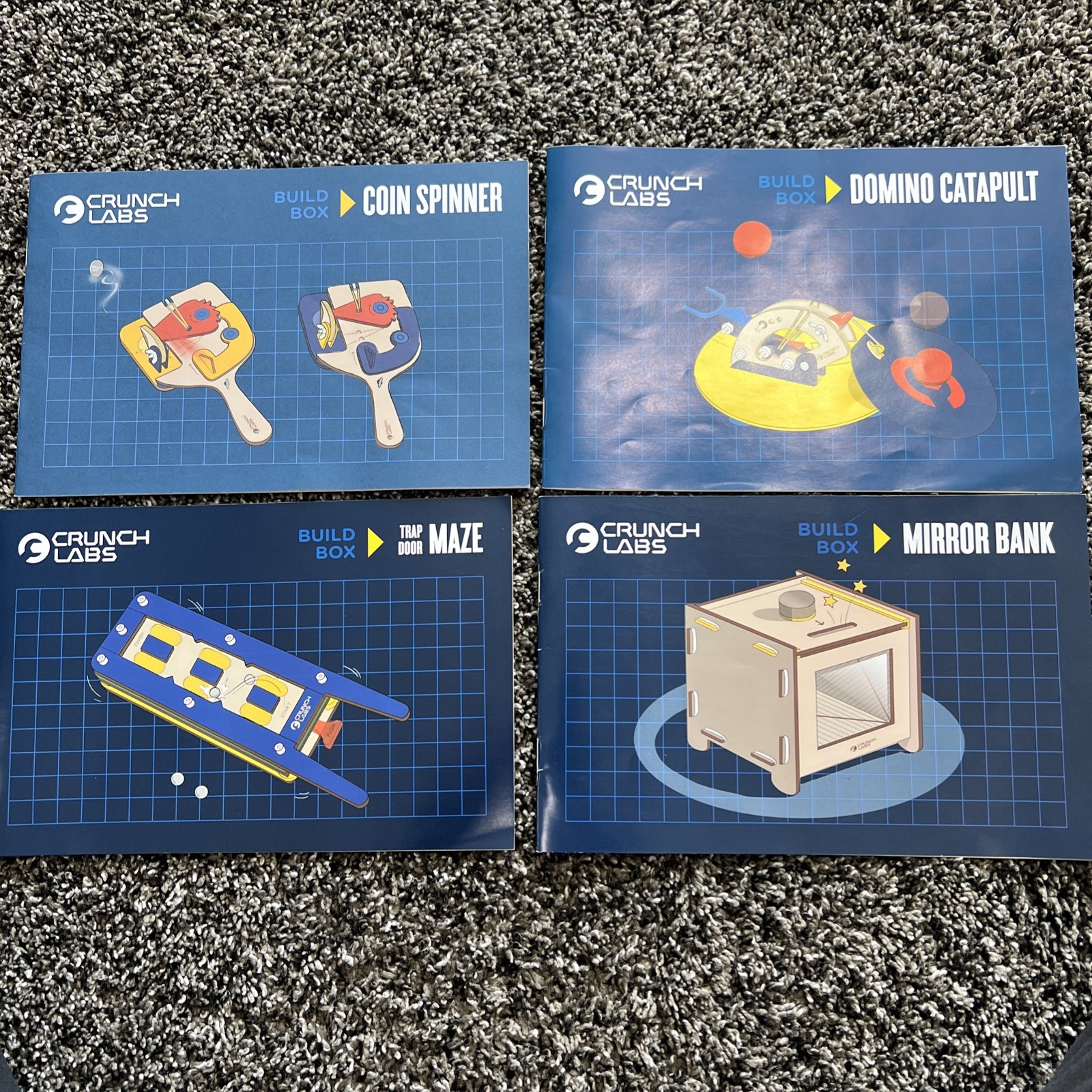 Crunch Labs By Mark Rober. Lot of 19 Kits Built And Parts ALL MANUALS!! YR 1 & 2