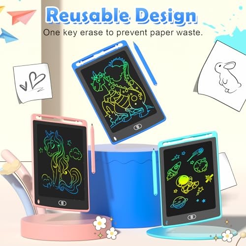 3 Pack LCD Writing Tablet for Kids, 8.5 Inch Colorful Doodle Board 3 Colors