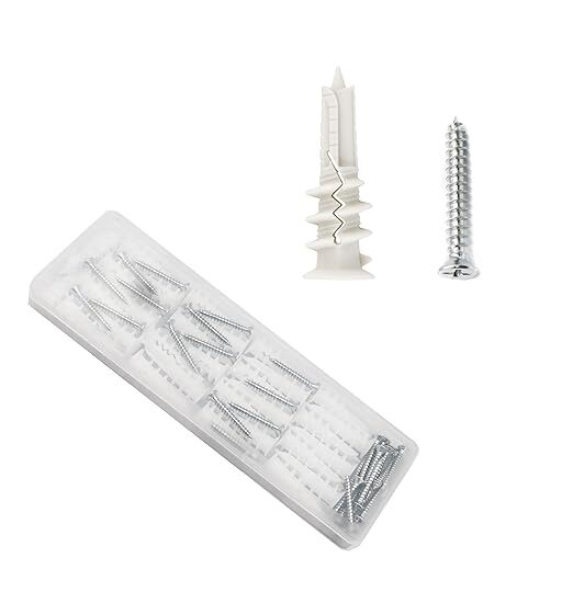 cSeao 60pcs #8 x 1-1/4” Drywall Anchors, Wall Anchors and Screws for Drywall,