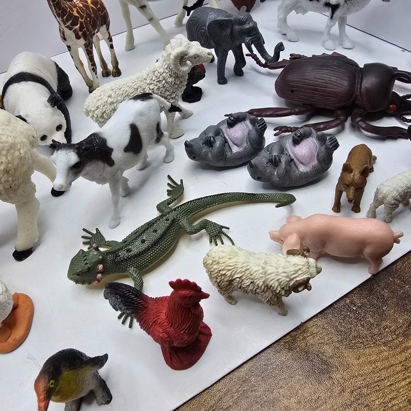 Lot Of 44 Various Land, Farm, Animal, Bugs Figures Vintage Modern Plastic Toys