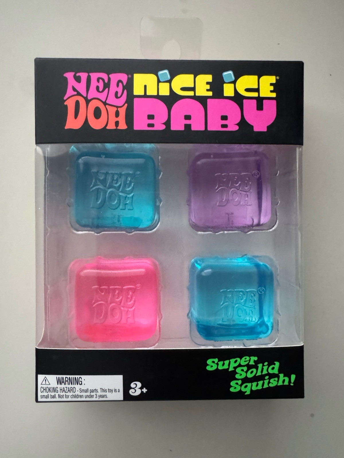 NeeDoh Nice Ice Baby 4 pack, Set of Four Pink Blue Purple