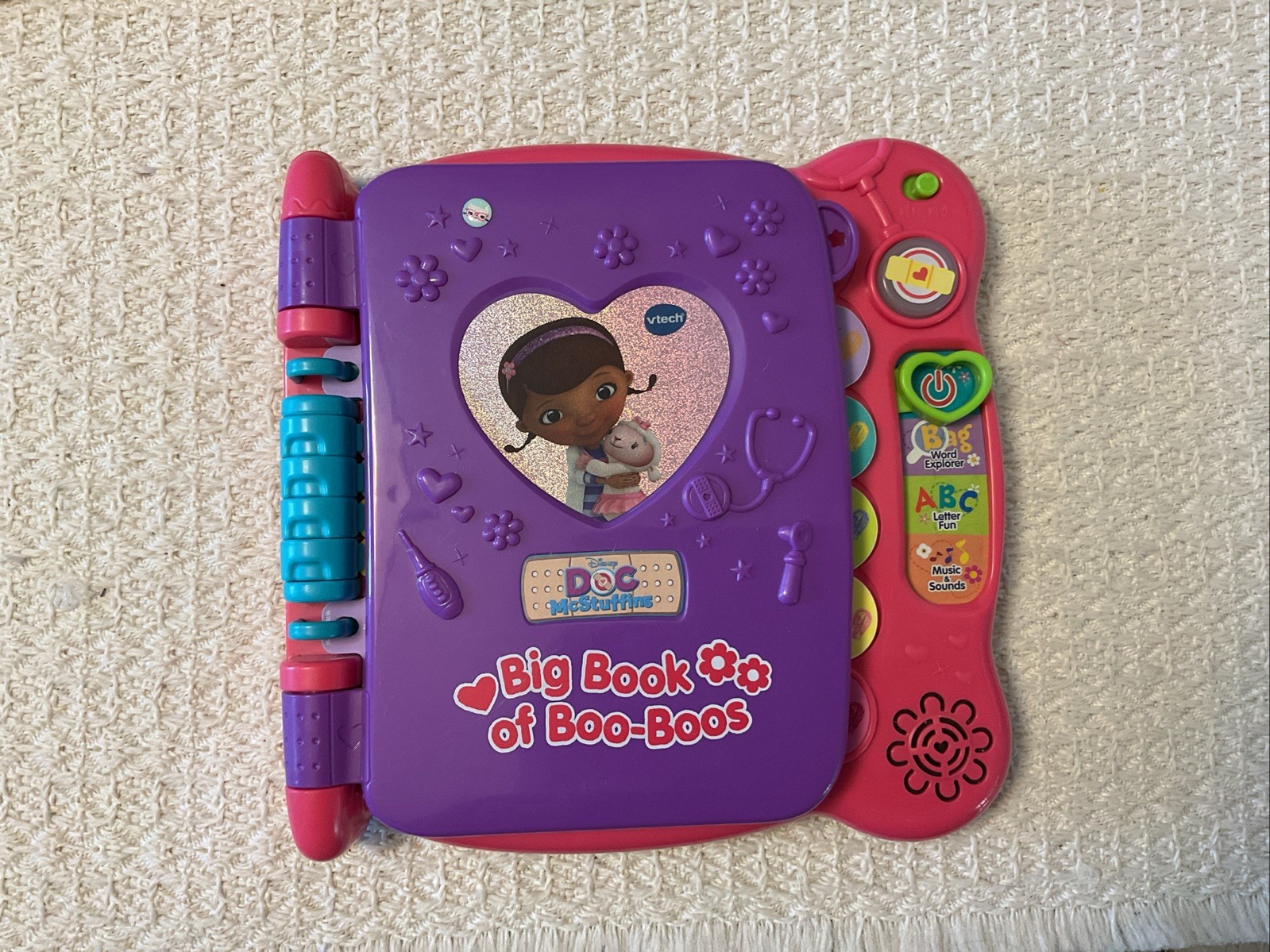 VTech Disney Jr. Doc McStuffins Discover and Learn BIG BOOK OF BOO-BOOS – Works!