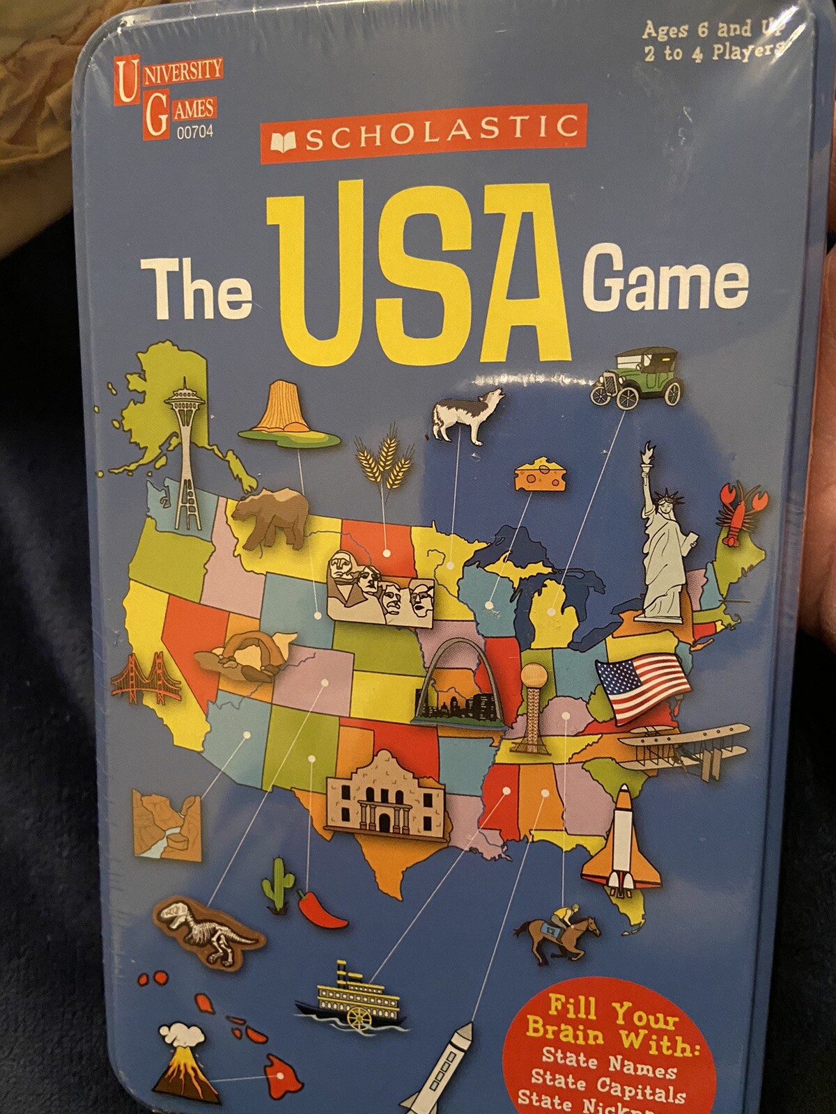 Scholastic The USA Game New In Tin University Games Educational Learn The States