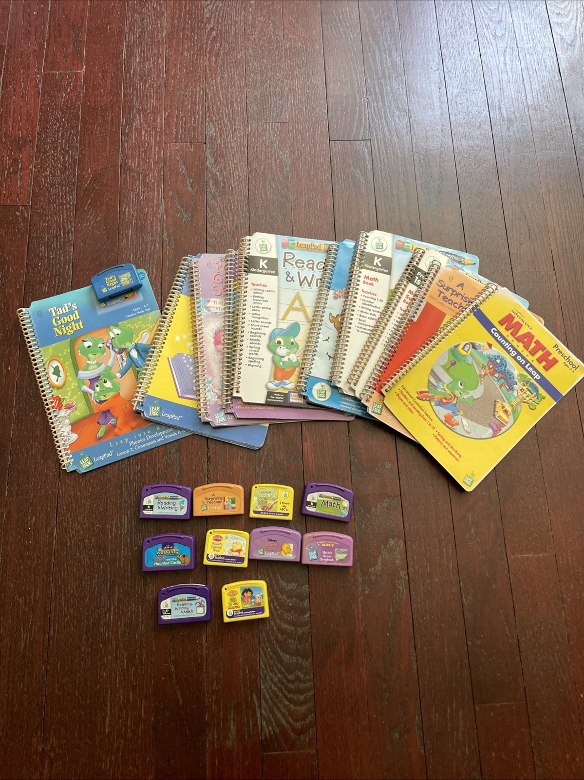 Leapfrog LeapPad Learning System Lot 10 Books & 11 Cartridges