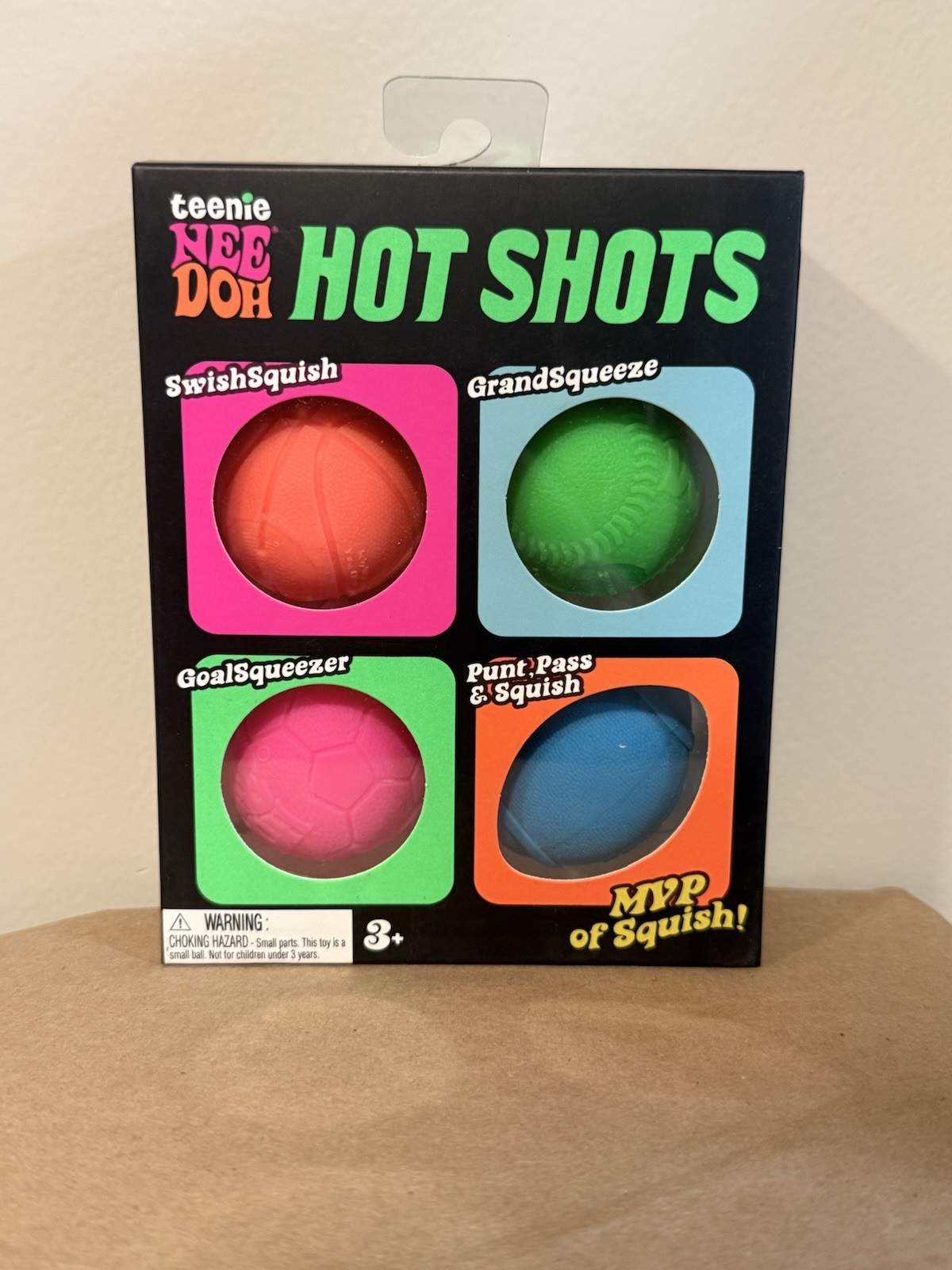 Teenie NeeDoh Hot Shots 4 Pack Squishy Fidget Stress Balls