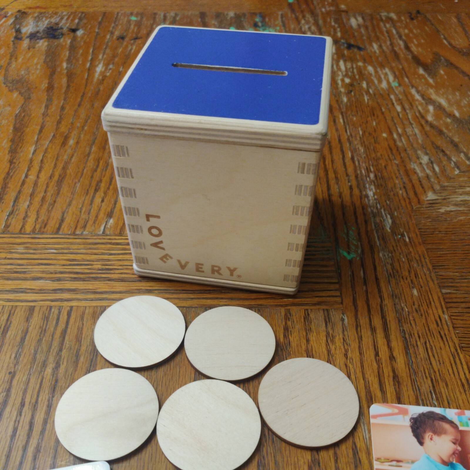 Lovevery Coin Bank Box & Routine Picture Cards GUC