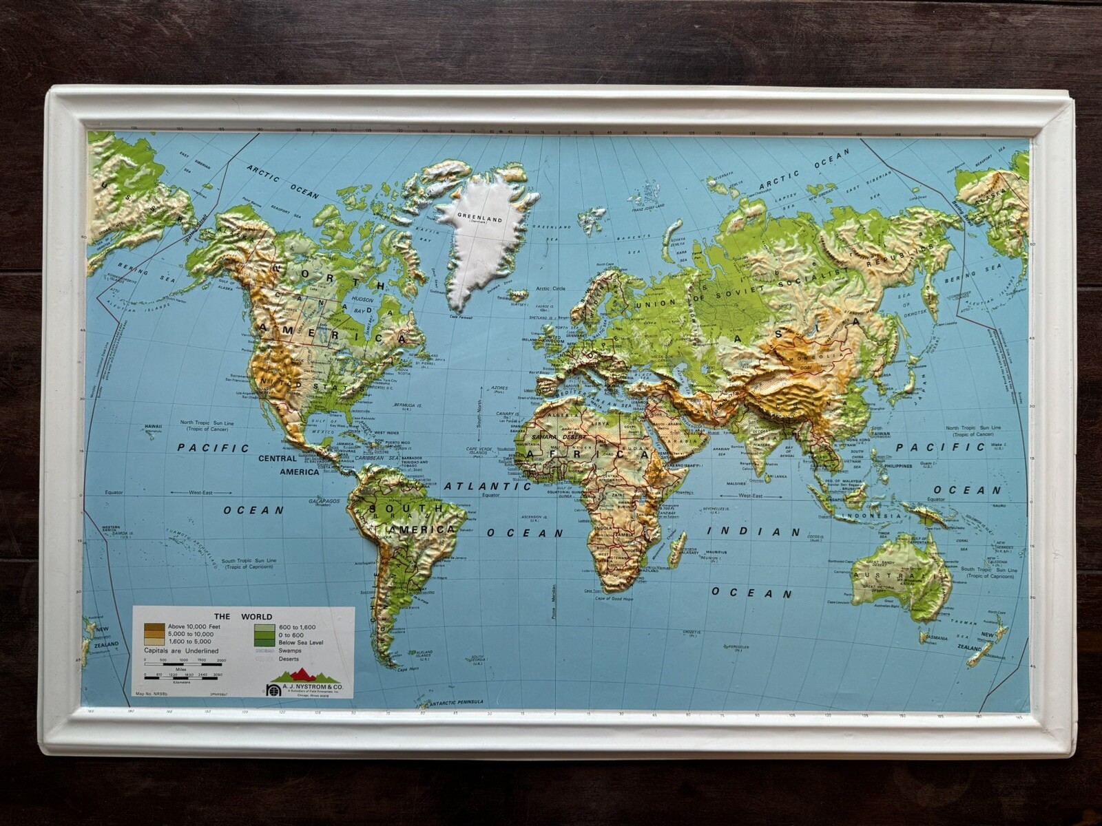 Lot Of 27 Vintage A.J. Nystrom & CO. Raised Relief World Map NOS!! SHIPS FREE!!