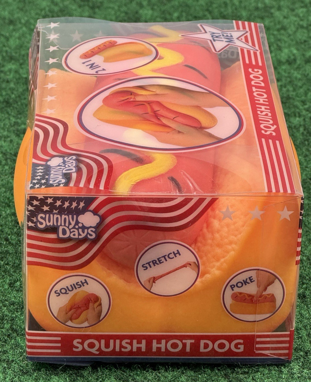 Toymendous Sunny Days Squish Hot Dog 2 IN 1 Hotdog & Bun- New In Box