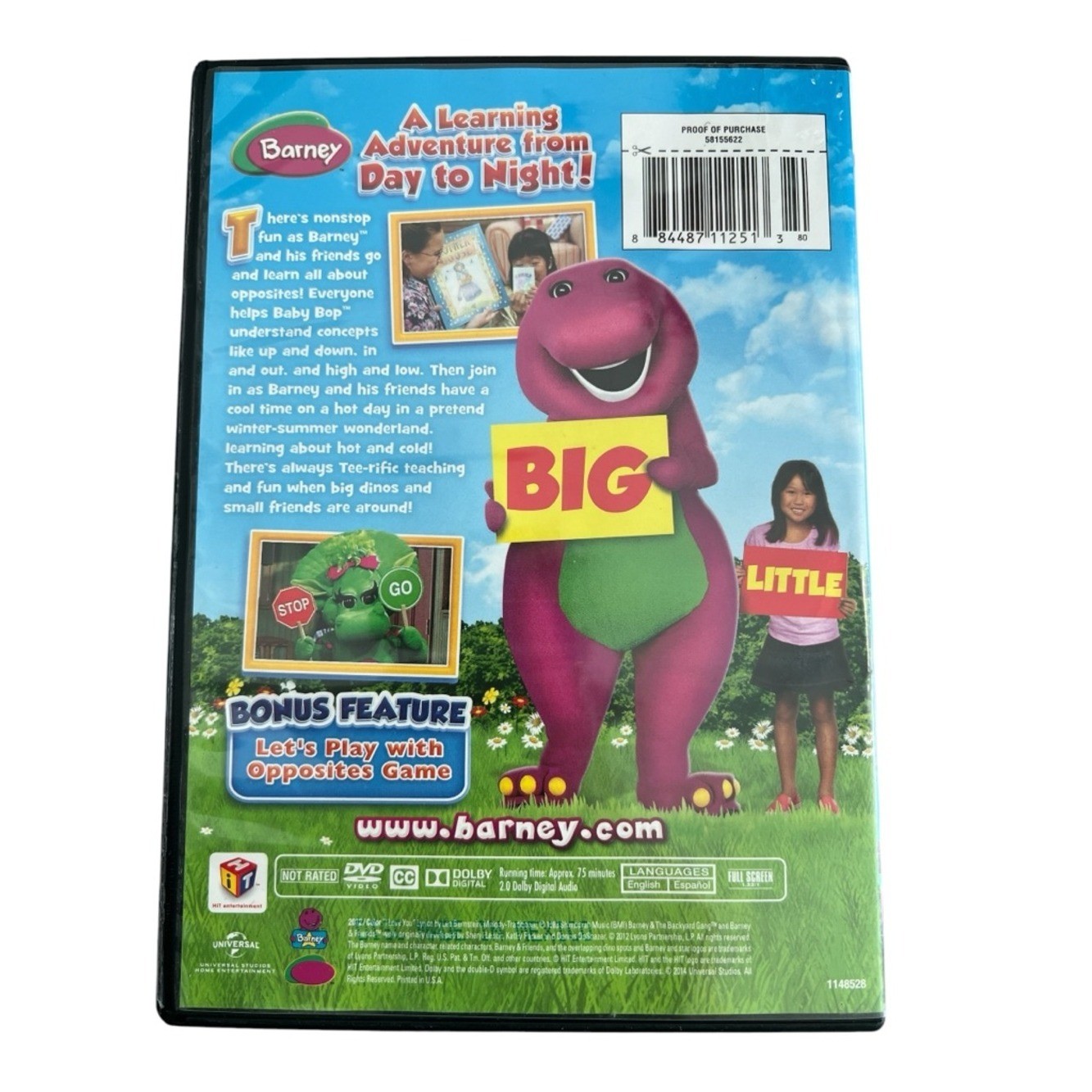 Barney All About Opposites DVD Kids Learning Educational Barney & Friends