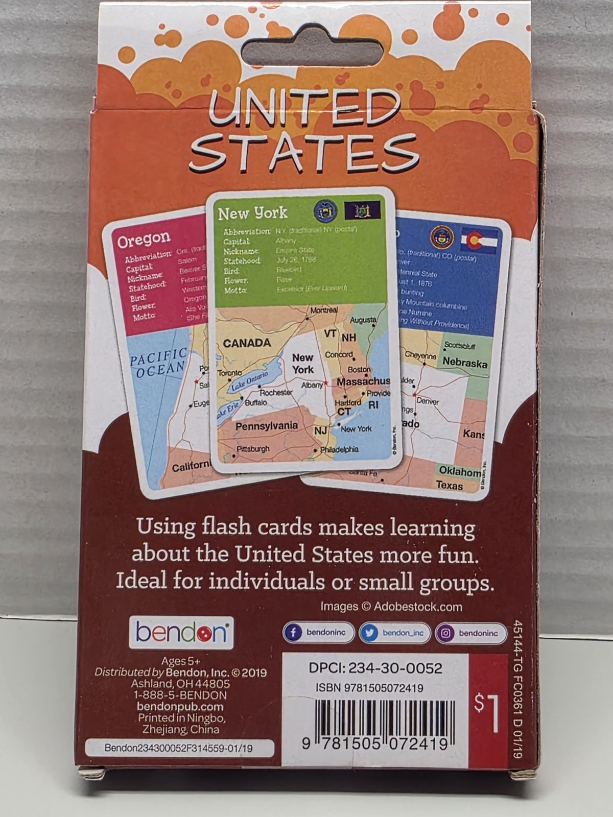 United States Our World Flash Cards 36 Set Educational Learning Kids Ages 5+ Ben