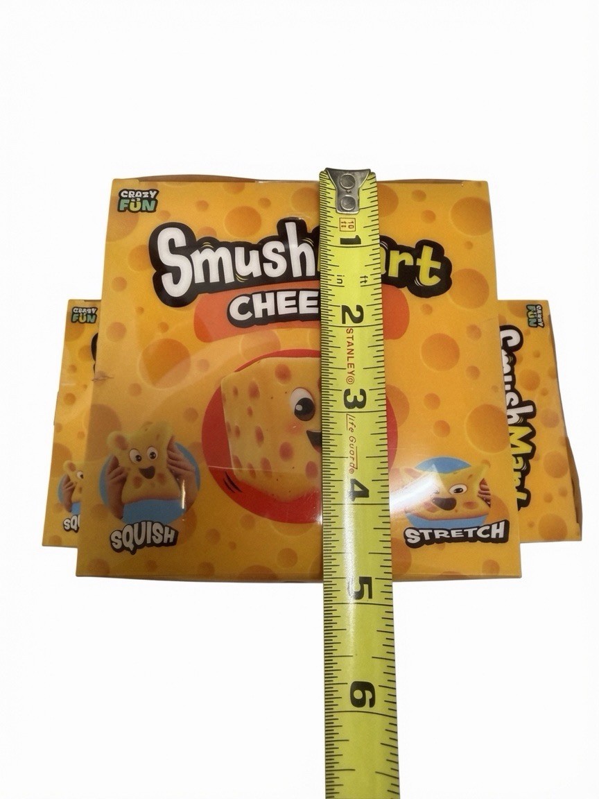 3 Pack SmushMart Cheese Squishy Toys Stretch Squeeze Stress Relief New
