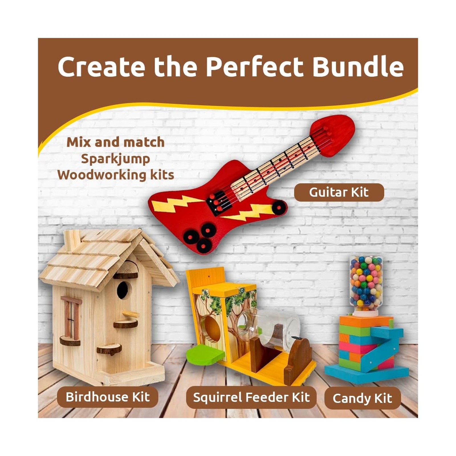 SparkJump Modern Birdhouse Woodworking Kit, Complete DIY Birdhouse for Kids &…