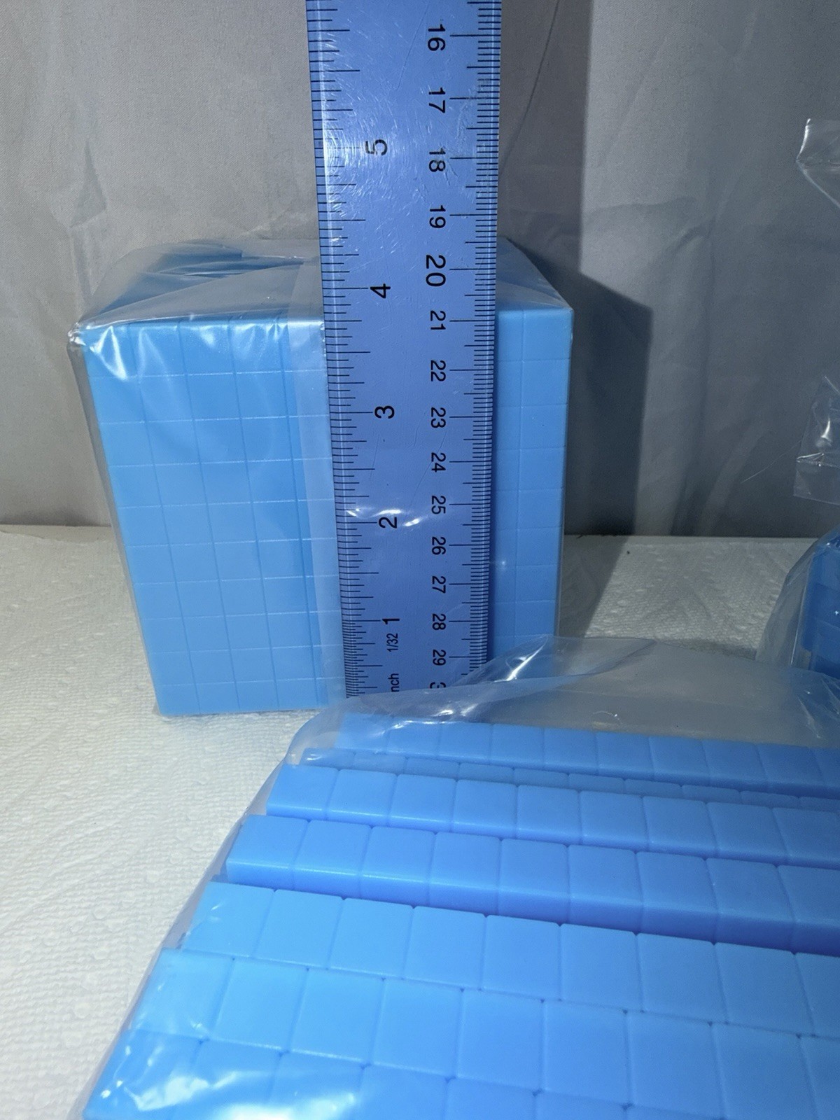 Math Base 10 Counting Blocks Homeschooling Plastic Ones Tens Hundreds