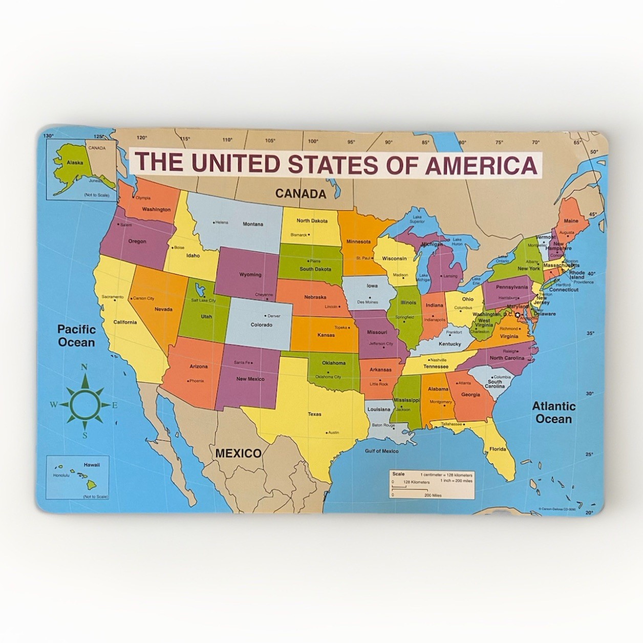 Vintage Carson-Dellosa US Jumbo Map Pad Partial Lot 9 Sheets Reproducible 1998