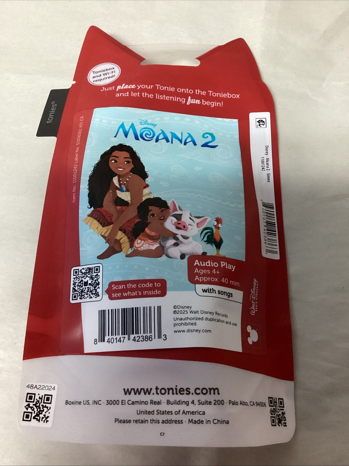Tonies Disney Moana 2 Simea Figurine – Engaging Audio Story and Music NEW