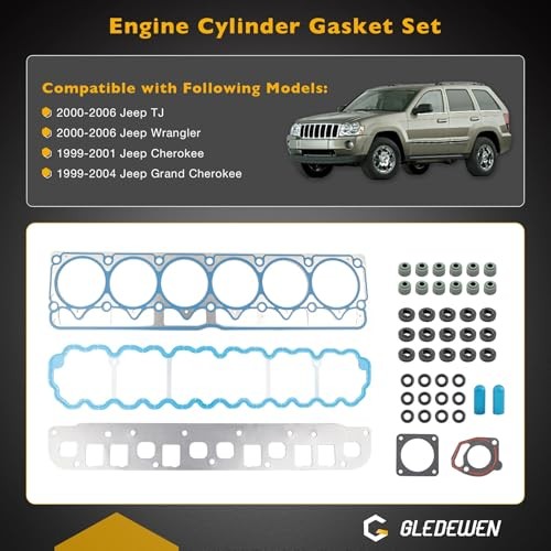 Engine Cylinder Headgasket Set with Valve Cover Gasket, Compatible with