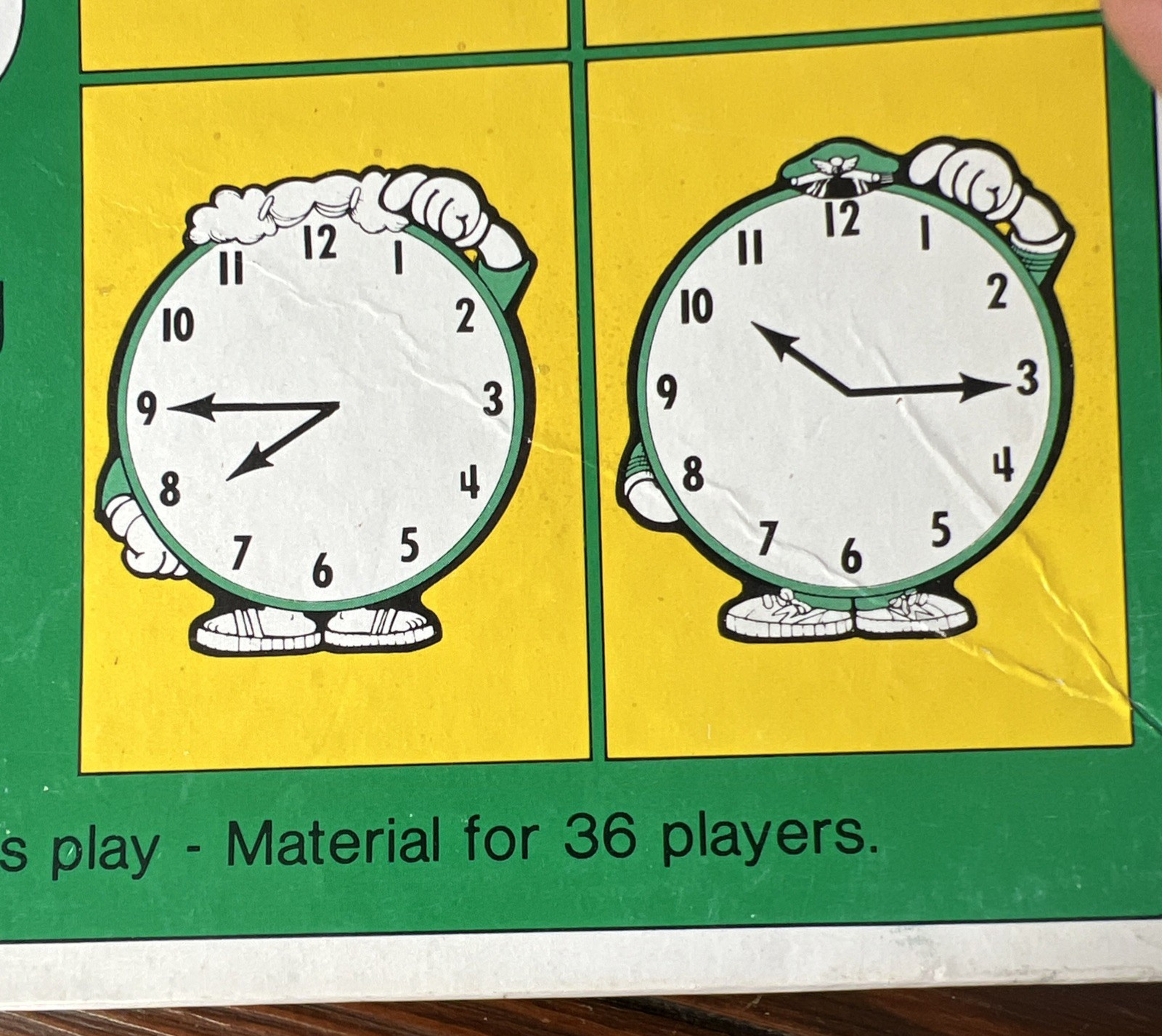 NIOB Bingo Telling Time 2-36 Players Vintage TREND Beginning Educational Aid