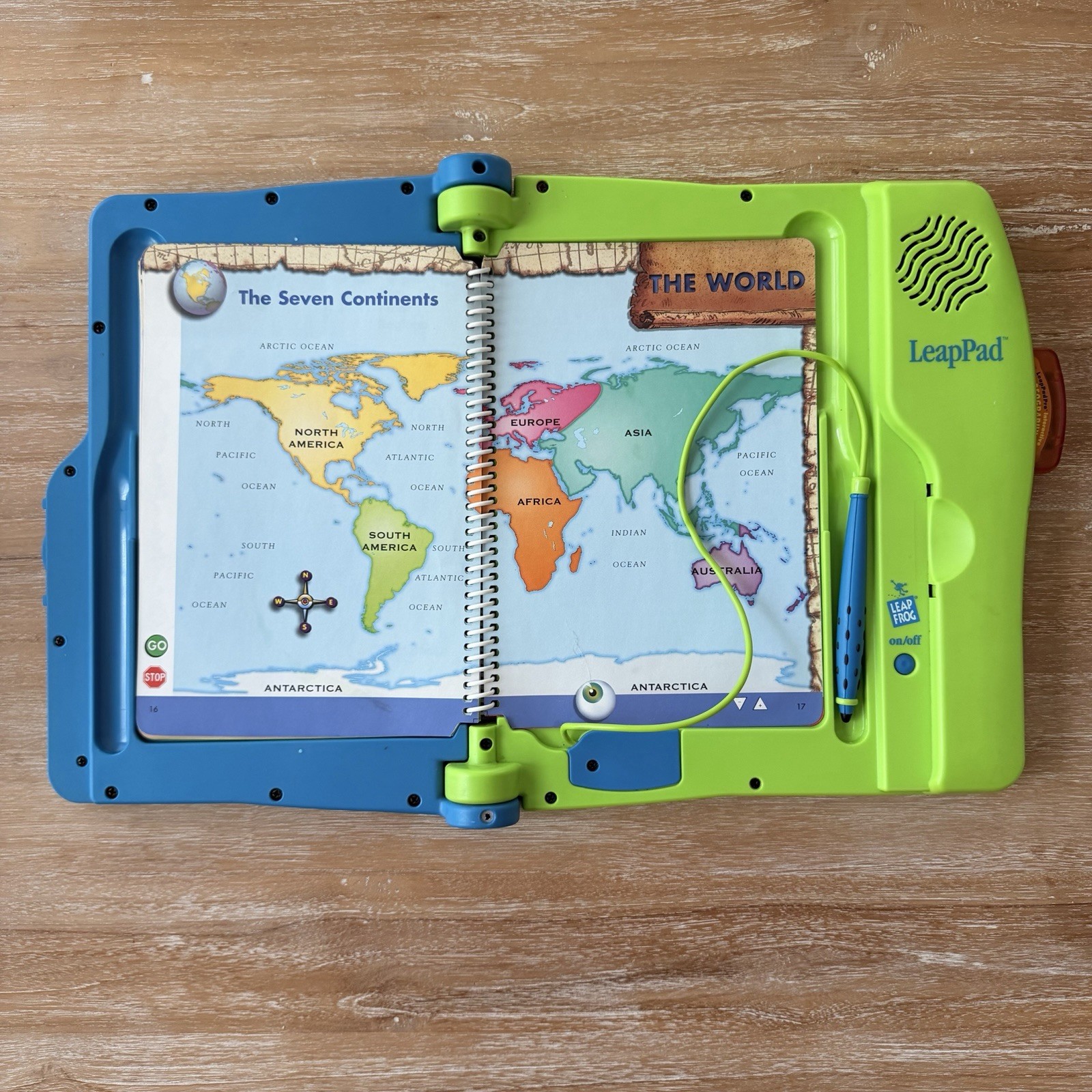Leap Frog LeapPad Learning System Model 57-000-01 Book & Cartridge Geography Pro