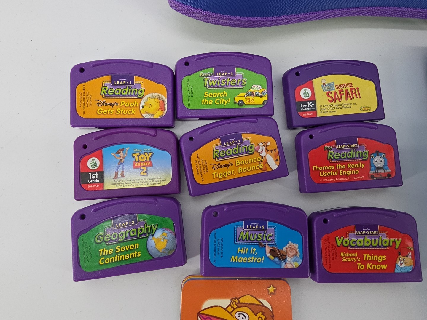 LeapFrog LeapPad Learning x Games & Books LOT + Backpack Carrier Vintage 2001!!