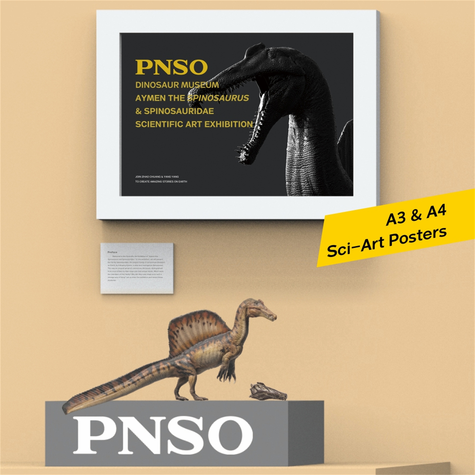 PNSO 19 Spinosaurus AYMEN Model Dinosaur Museums Series Scientific GK Decoration
