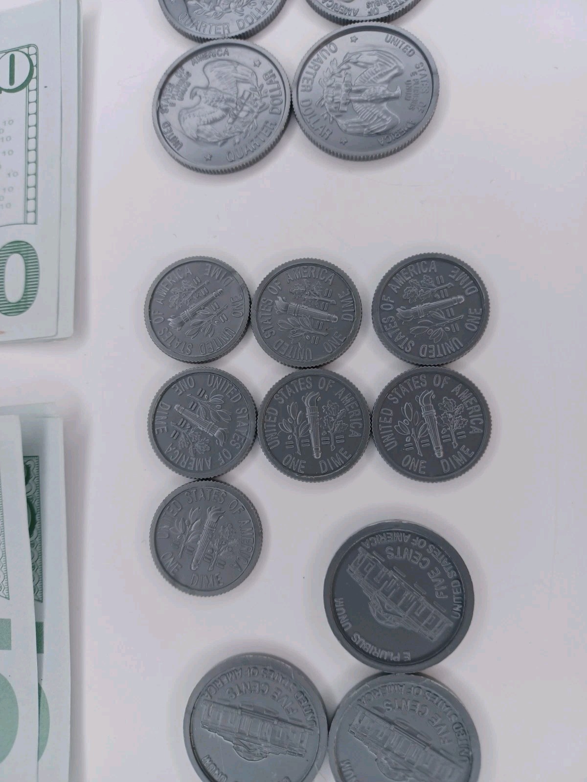 Play Money Paper Bills 4 Denominations & Coins Lot