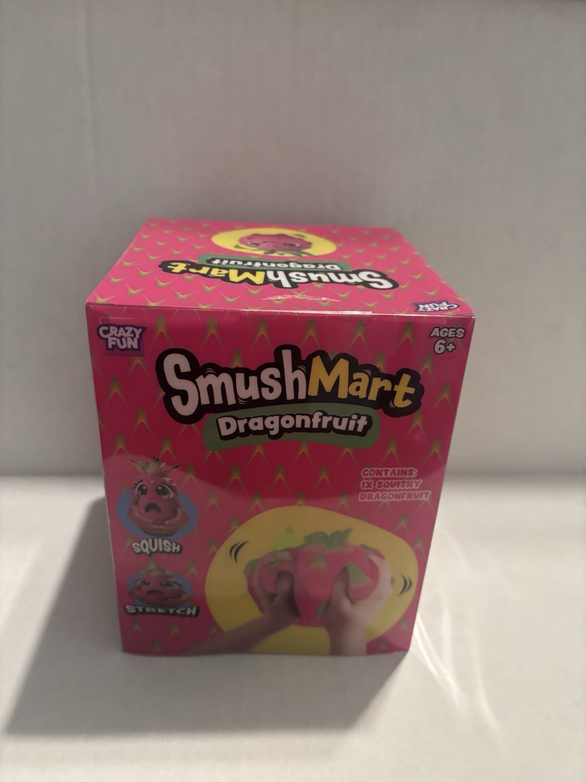 RMS SmushMart Dragonfruit Squishy Tactile Squeeze Toy, Pink/Green