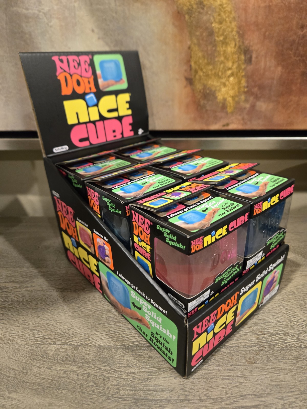 🔥12x NeeDoh Nice Cube Super Solid Squish Blue Purple Pink With Case Nee Doh